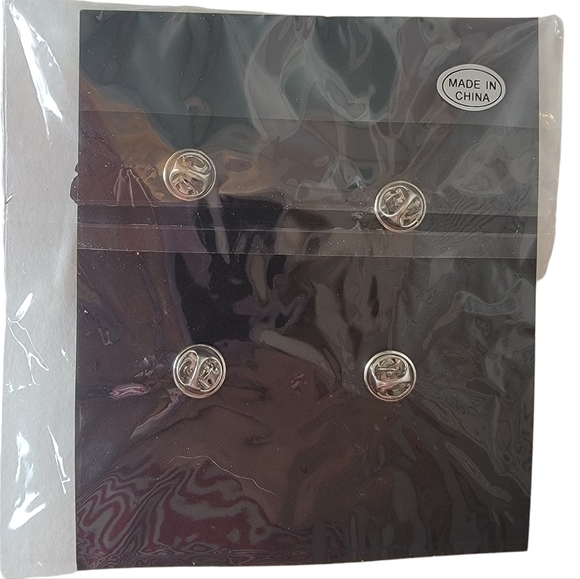 MY ANCESTORS ARE PROUD‎ 4 Face Pins Bundle Metal Black & White Butterfly Clasp - Picture 3 of 3